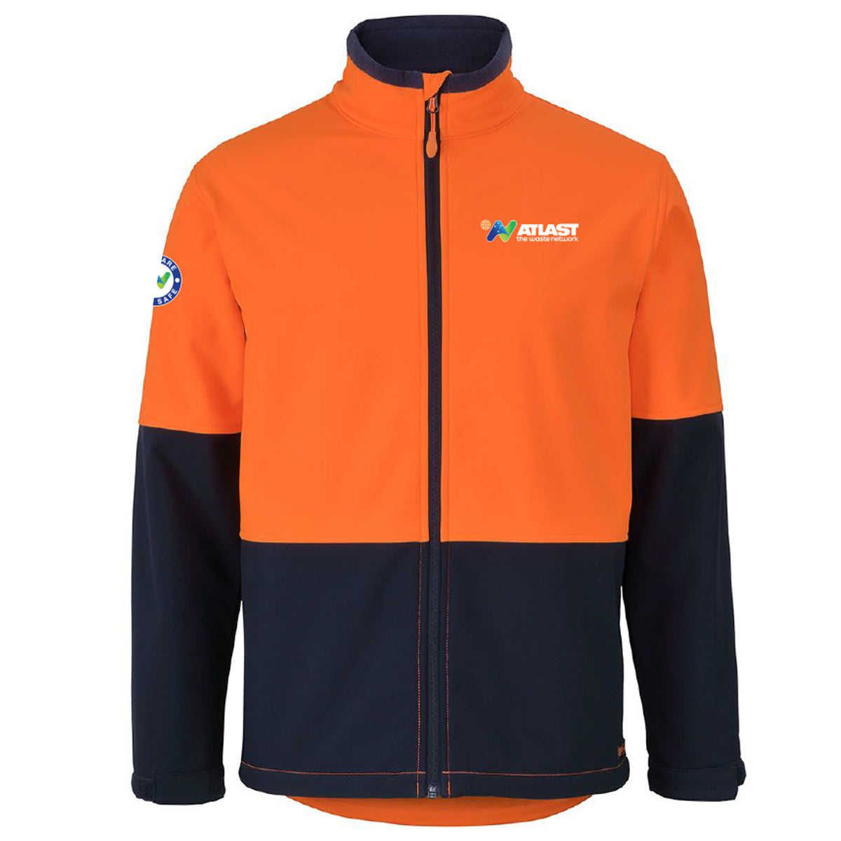 ATLAS OFFICE JB's HV THREE LAYER SOFTSHELL JACKET ORANGE/NAVY