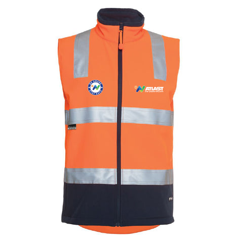 ATLAS OFFICE JB's HV 4602.1 (D+N) SOFTSHELL VEST ORANGE/NAVY